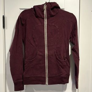 Lululemon maroon zip up hoodie/jacket size 4.